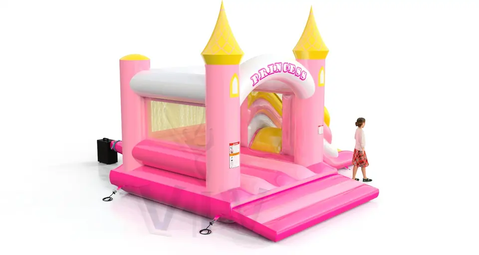 Bounce with slide Princess commercial inflatable bounce