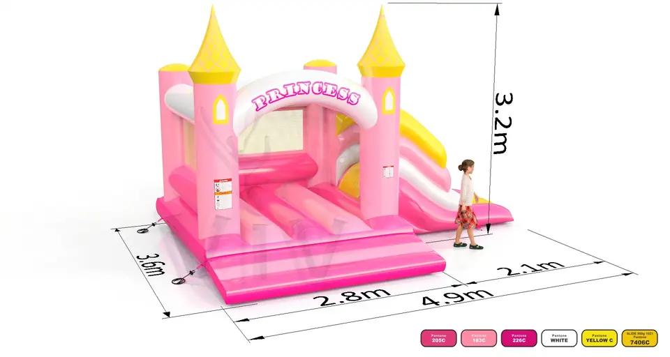 Bounce with slide Princess commercial inflatable bounce