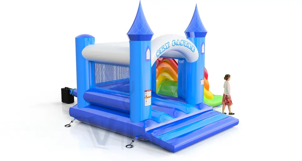 Bounce with slide Sky Castle commercial inflatable bounce