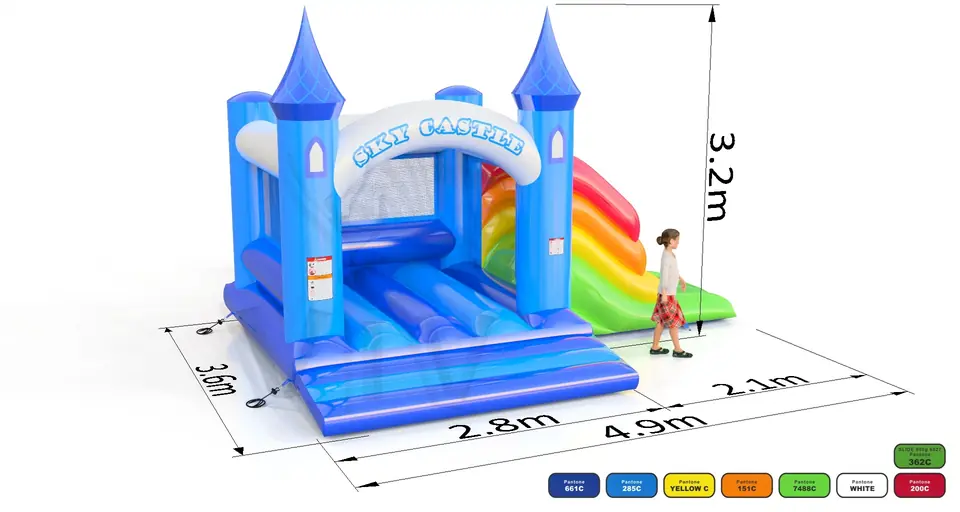 Bounce with slide Sky Castle commercial inflatable bounce