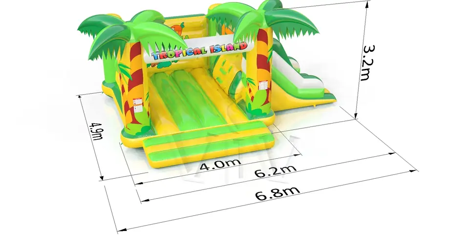 Bounce with slide Tropical Islands commercial inflatable bounce