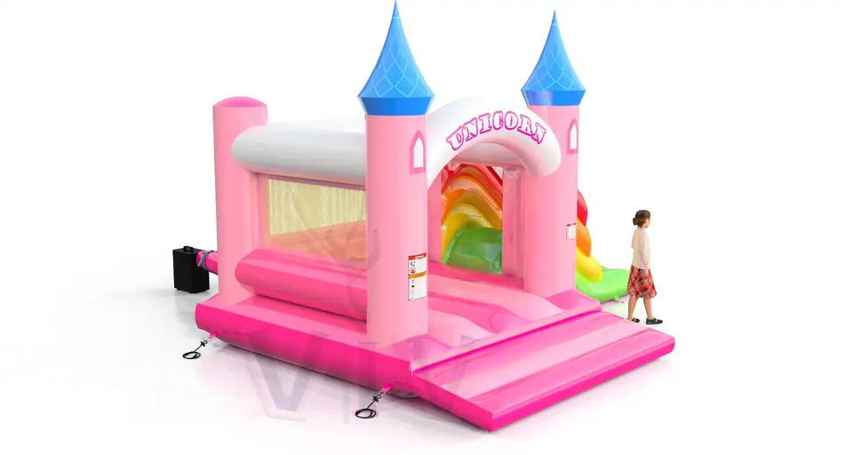Bounce with slide Unicorn commercial inflatable bounce