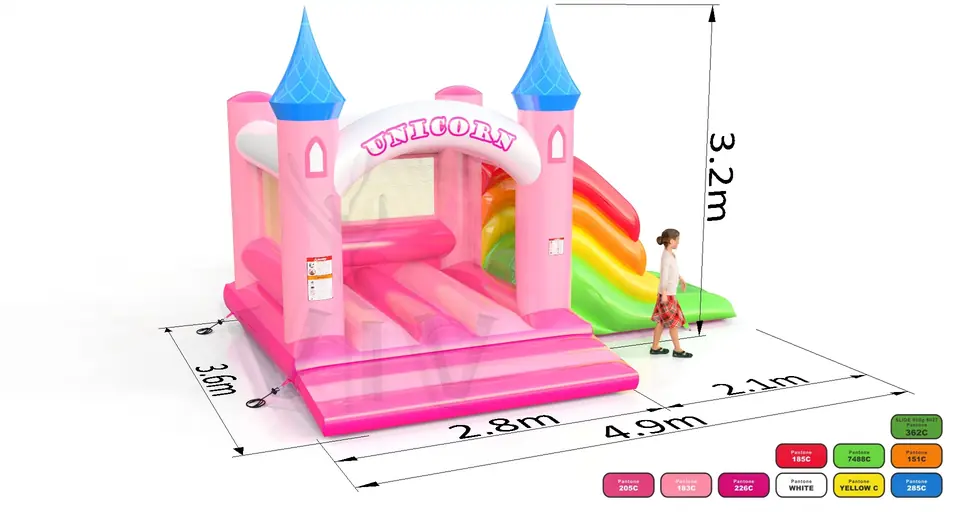Bounce with slide Unicorn commercial inflatable bounce