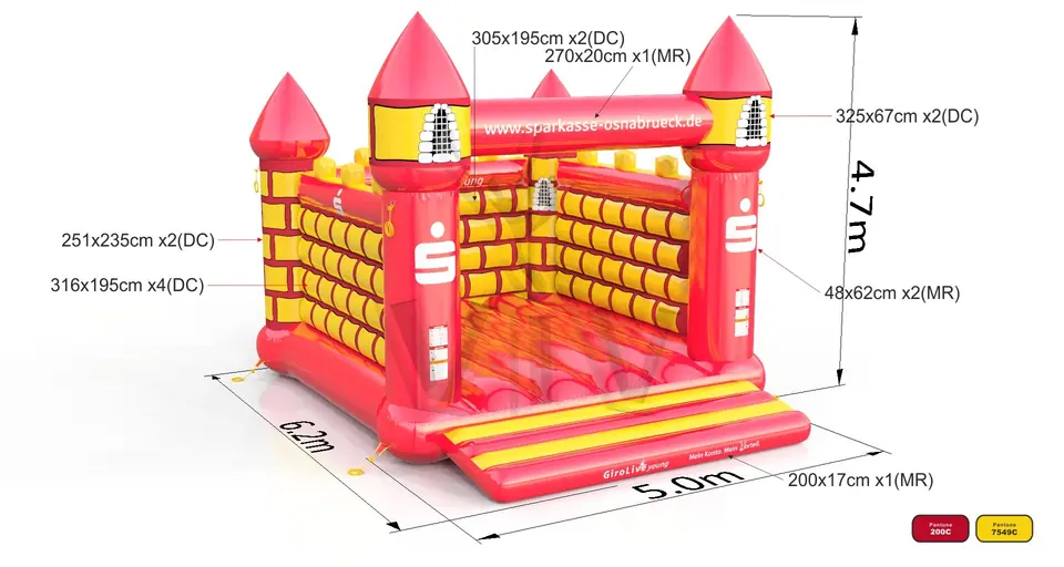 Bounce XL Merlin Sparkasse commercial inflatable bounce