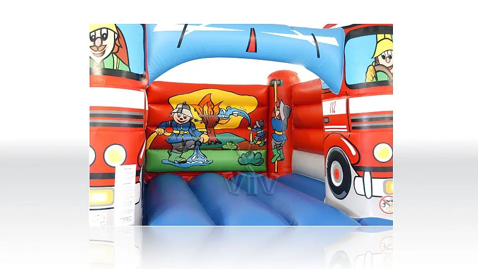 Fire truck 4 x 3 without roof commercial inflatable bounce