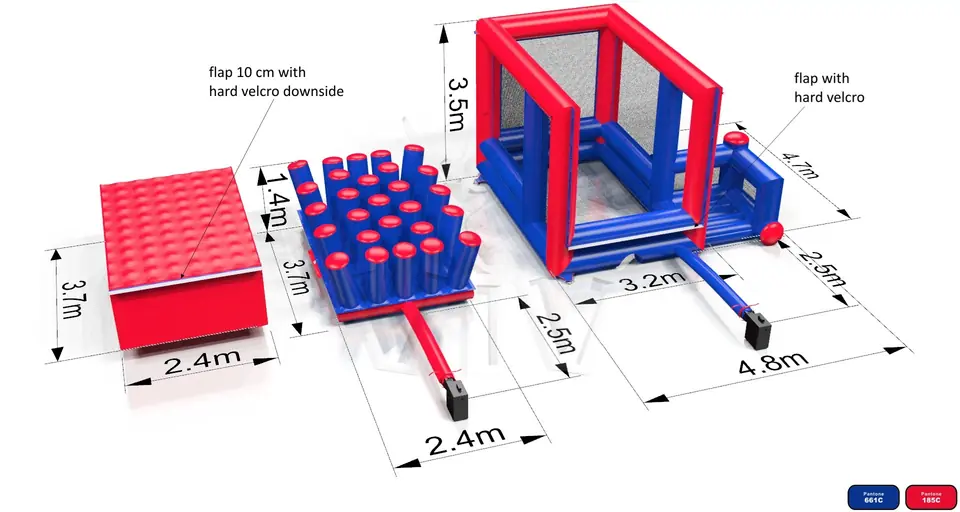 Jump cushion with fence commercial inflatable bounce