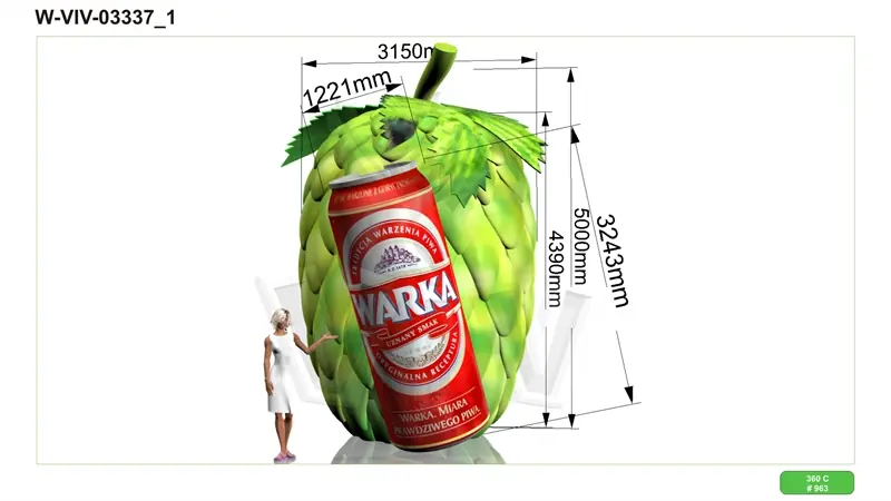 Cone with beer (digital overprint) commercial branded inflatable