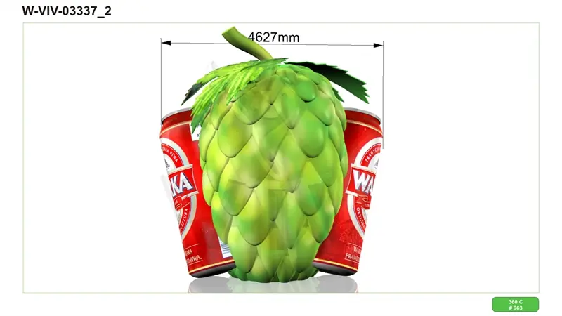 Cone with beer (digital overprint) commercial branded inflatable