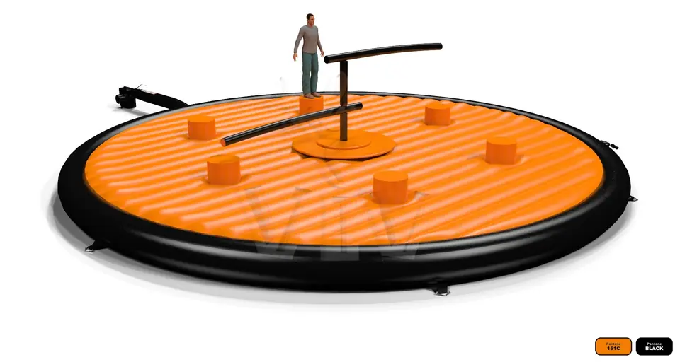 Broom Black and Orange Double - set commercial mechanical broom attraction