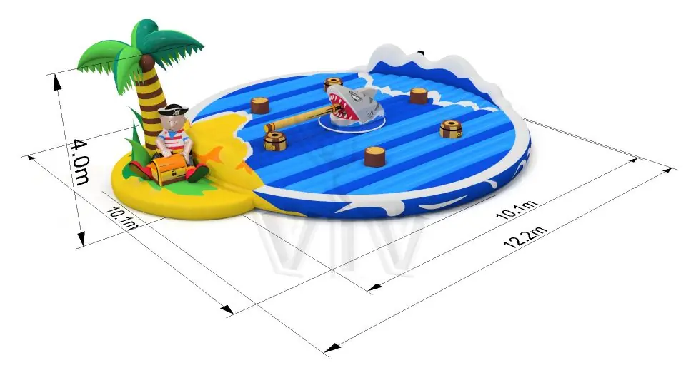 Broom Pirate with Treasure Single - set - Collection Pirate commercial mechanical broom attraction