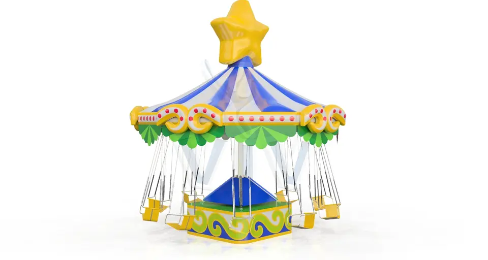 Carousel on the trailer Star (with blower, without homologation) commercial mechanical carousel attraction