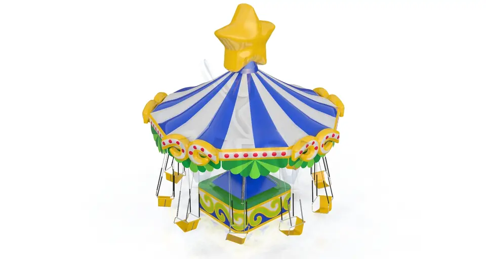 Carousel on the trailer Star (with blower, without homologation) commercial mechanical carousel attraction