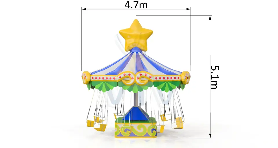 Carousel on the trailer Star (with blower, without homologation) commercial mechanical carousel attraction