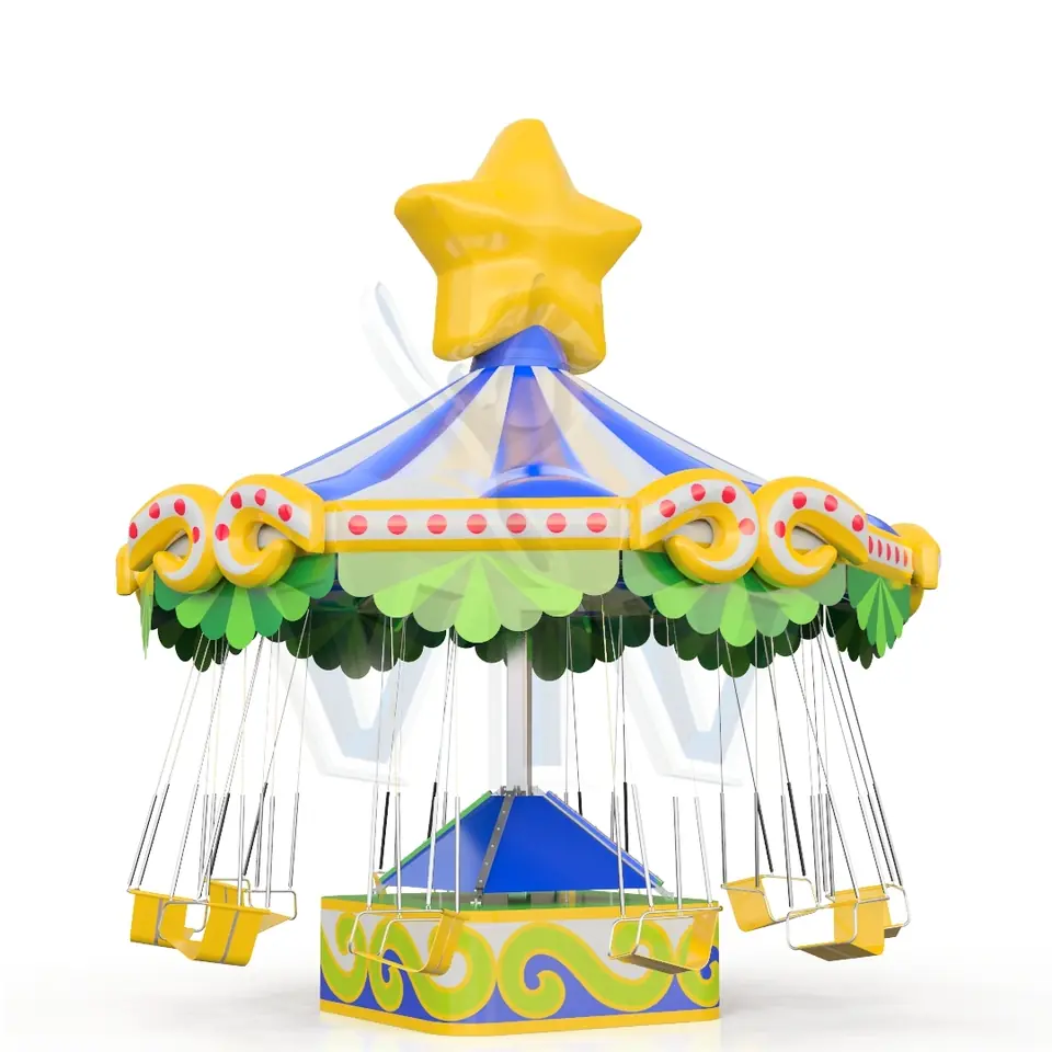 Carousel on the trailer Star (with blower, without homologation) commercial mechanical carousel attraction