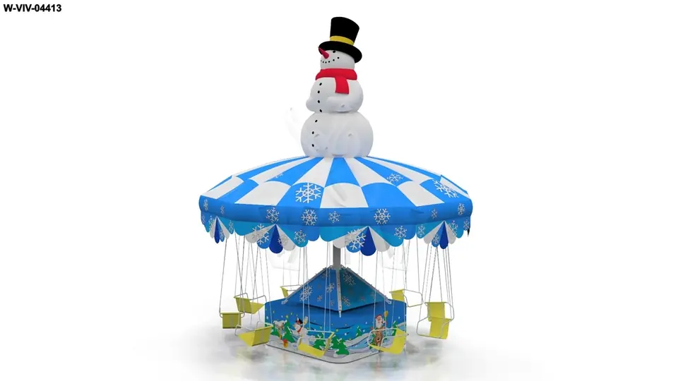 Carousel with Snowman (without blower and homologation) commercial mechanical carousel attraction