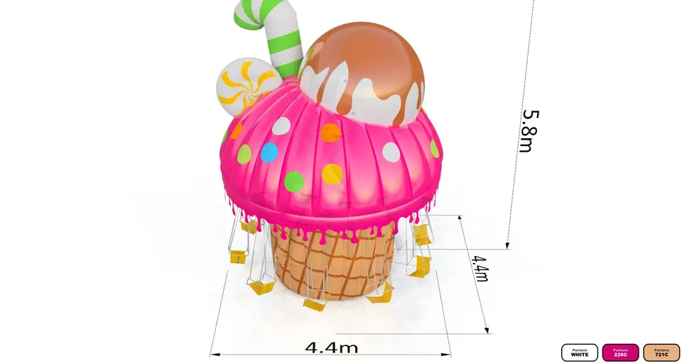 Inflatable roof for Carousel Confectionery commercial mechanical carousel attraction
