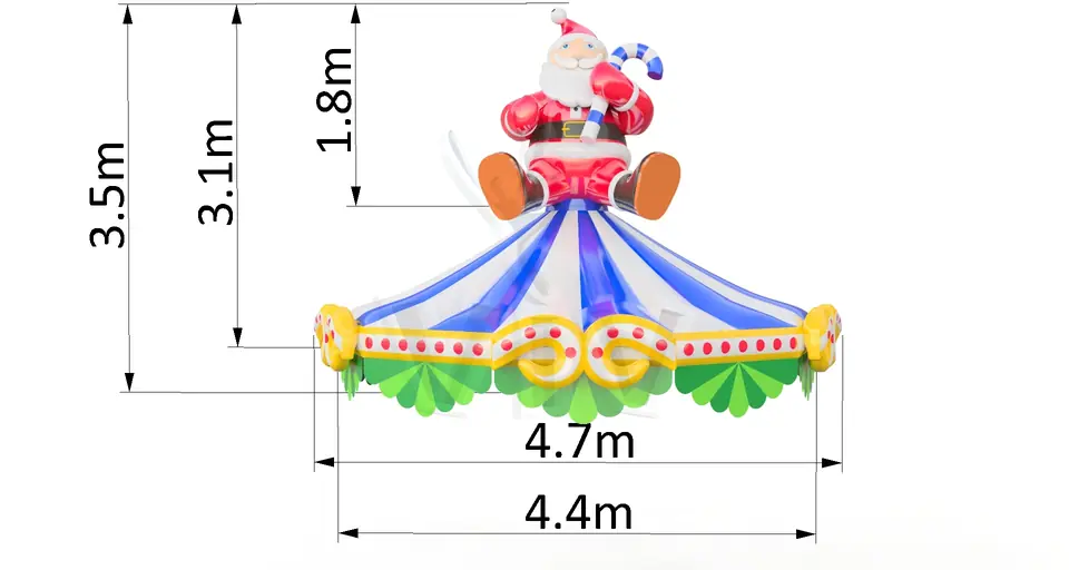 Inflatable roof for carousel Santa (with blower and accessories) commercial mechanical carousel attraction