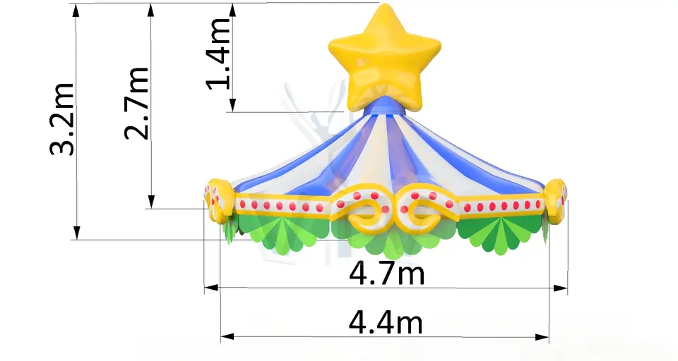 Inflatable roof for carousel Star (with blower and accessories) commercial mechanical carousel attraction