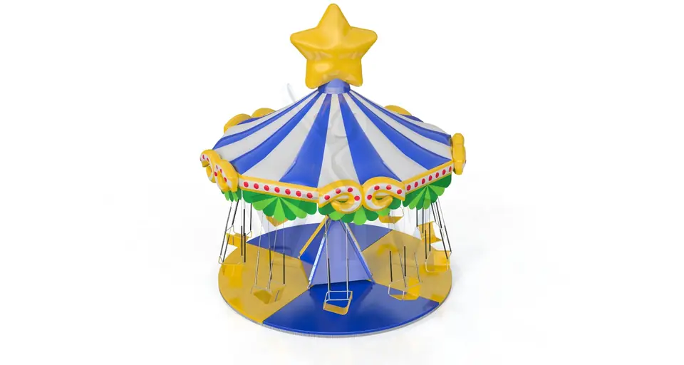 Stationary carousel with a roof Star (with blower, without homologation) commercial mechanical carousel attraction