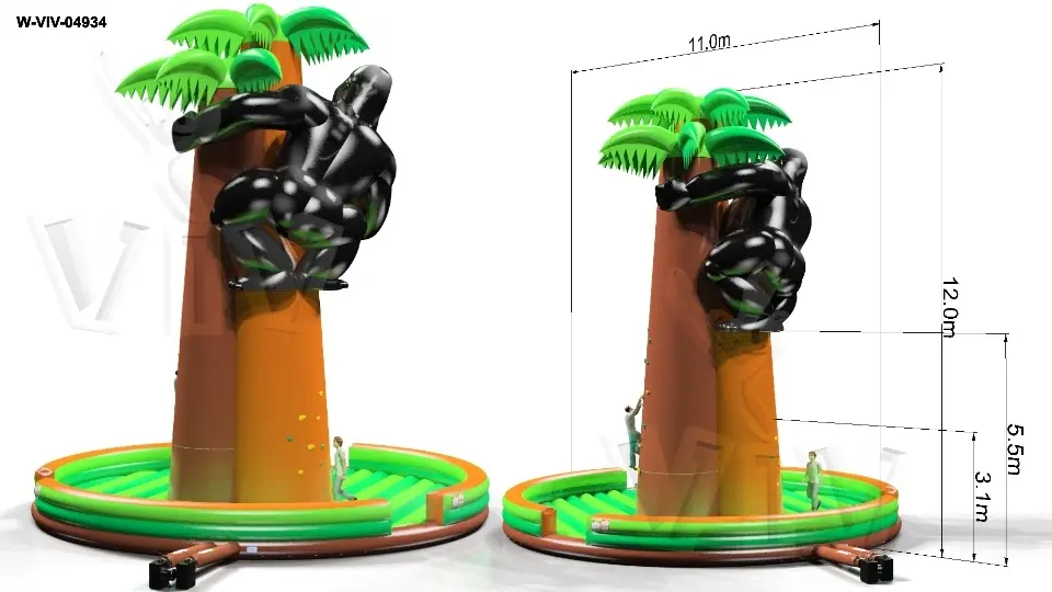 Climbing mountain with Gorilla 11.0 x 11.0 x 12.0 m commercial custom inflatable