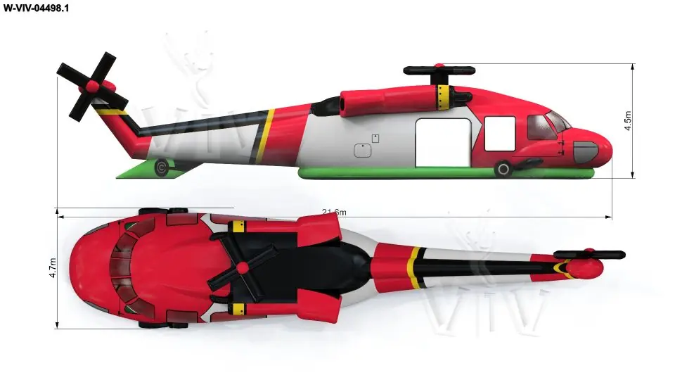Dummy helicopter 21.6 m commercial custom inflatable