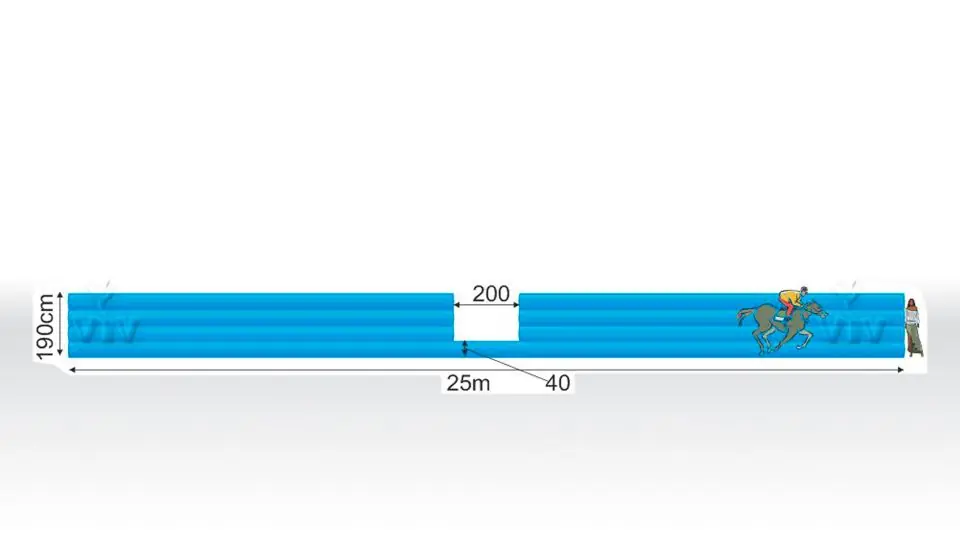 Fence for horse race course 25 x 1.2 x 1.9 m commercial custom inflatable