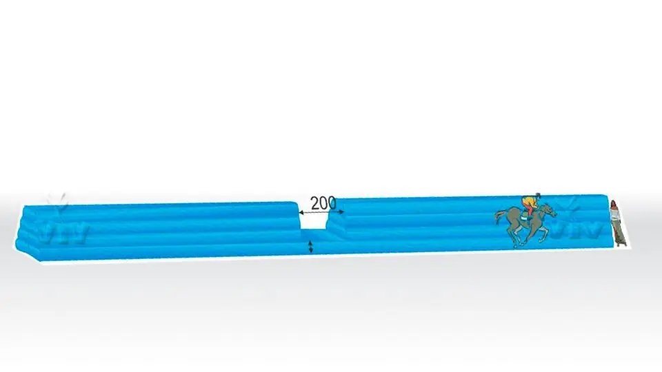 Fence for horse race course 25 x 1.2 x 1.9 m commercial custom inflatable