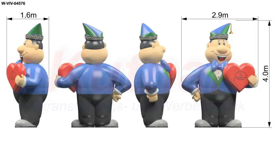 Figure with heart commercial custom inflatable