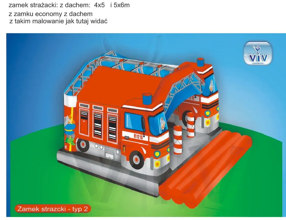 Fire truck 5.2 x 6.2 m commercial custom inflatable