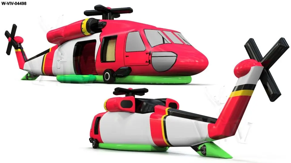 Helicopter with plating 21.6 x 4.9 x 4.5 m commercial custom inflatable