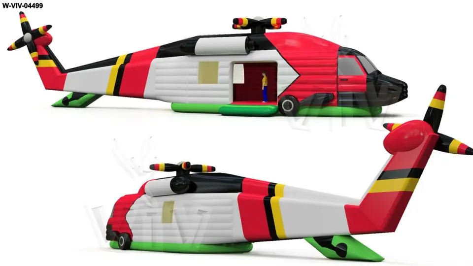 Helicopter without plating 21.6 x 4.9 x 4.5 m commercial custom inflatable