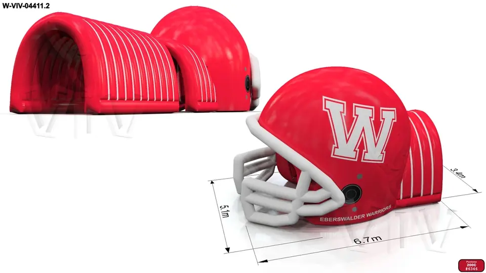 Helmet 6.7 x 5.1 x 4.5 m commercial custom inflatable