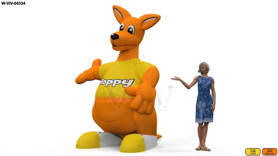 Kangaroo 2.3 x 2.4 x 3 m commercial custom inflatable