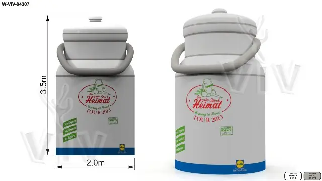 Milk churn 2 x 3.5 m commercial custom inflatable