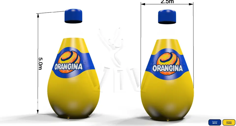 Orangina Bottle 5 m commercial custom inflatable