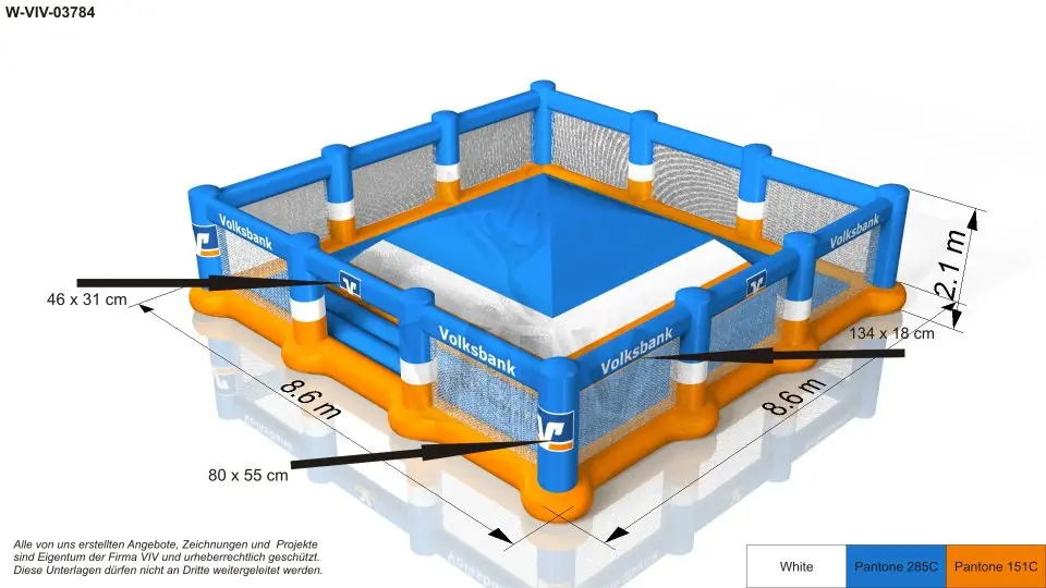 Soft Mountain with the floor under the bowl 8.6 x 8.6 x 2.1 m commercial custom inflatable