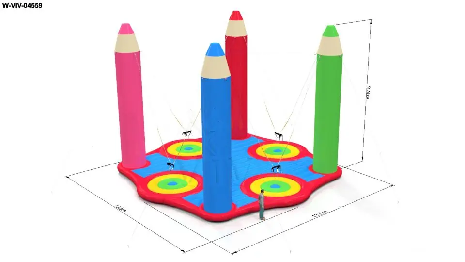 Trampoline Crayons commercial custom inflatable
