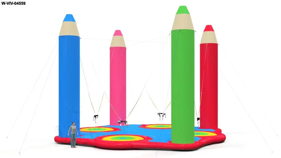 Trampoline Crayons commercial custom inflatable