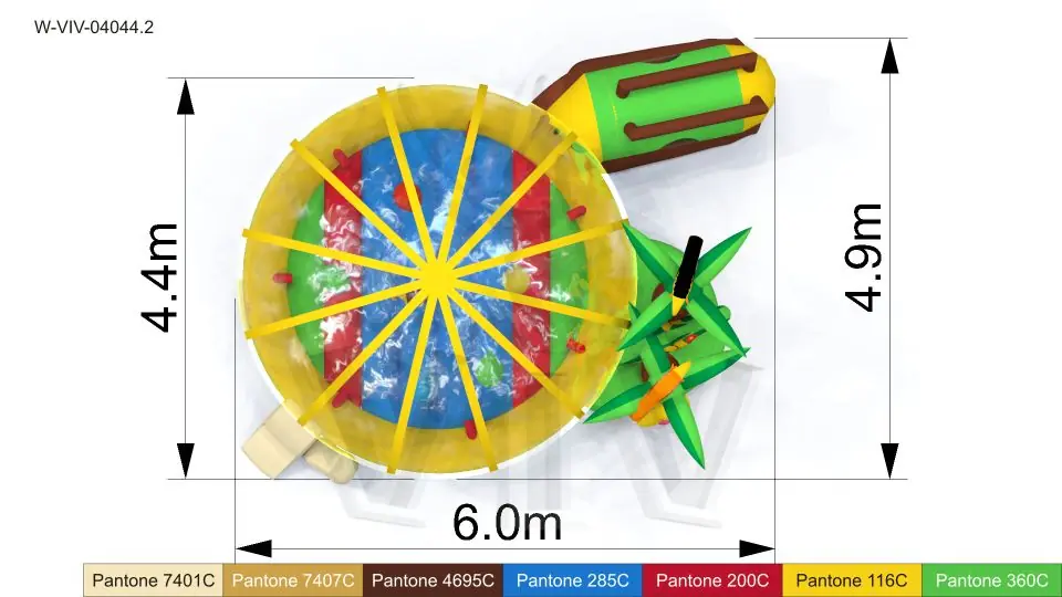 Ball with two palm trees commercial inflatable dry pool