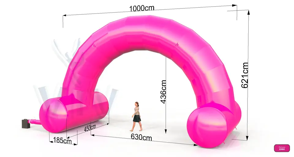 Arch gate self-standing 10 m commercial promotional inflatable gate