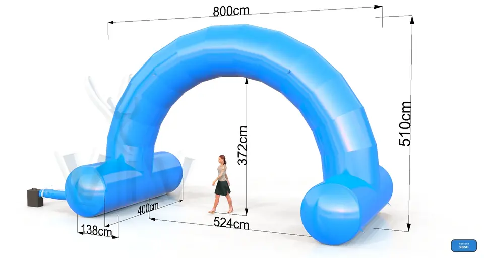Arch gate self-standing 8 m commercial promotional inflatable gate