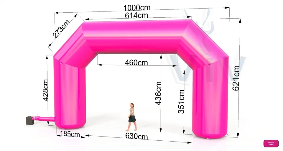 Diagonal gate 10 m commercial promotional inflatable gate