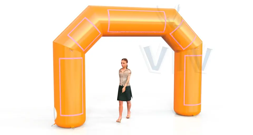 Diagonal gate 4 m commercial promotional inflatable gate