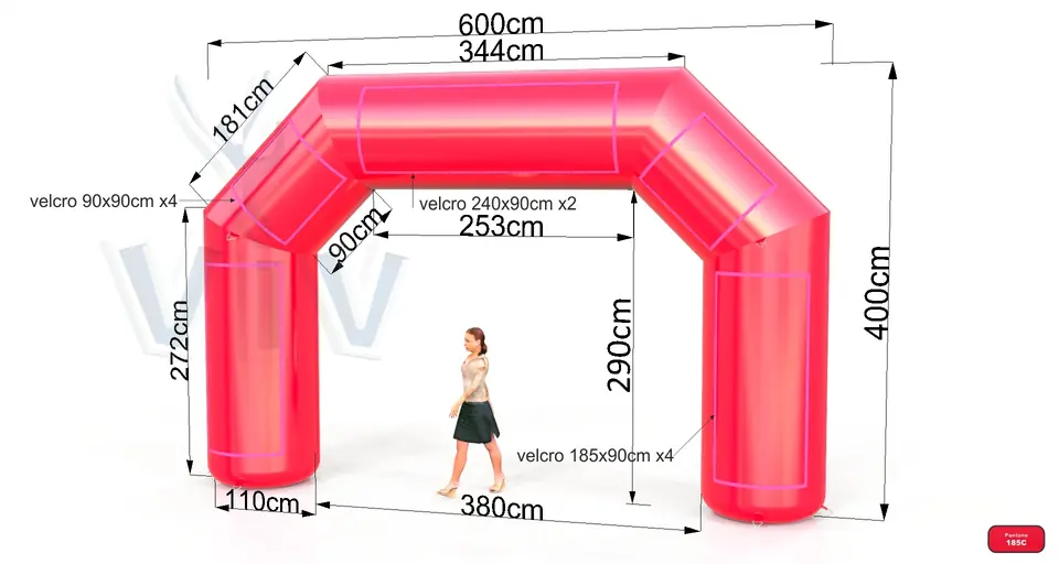 Diagonal gate 6 m commercial promotional inflatable gate