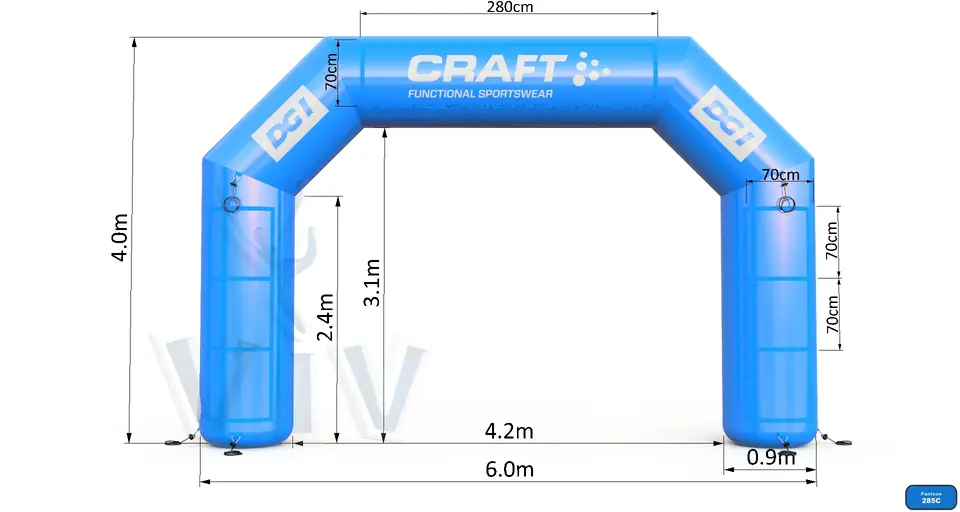 Diagonal Gate Blue commercial promotional inflatable gate