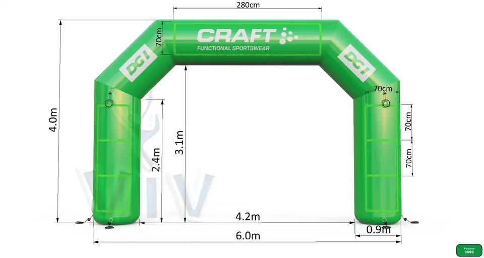 Diagonal Gate Green commercial promotional inflatable gate