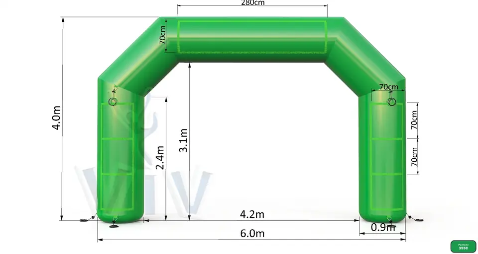 Diagonal Gate Green commercial promotional inflatable gate