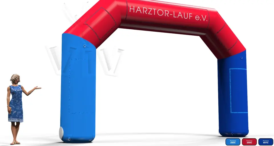Diagonal gate Harztor commercial promotional inflatable gate