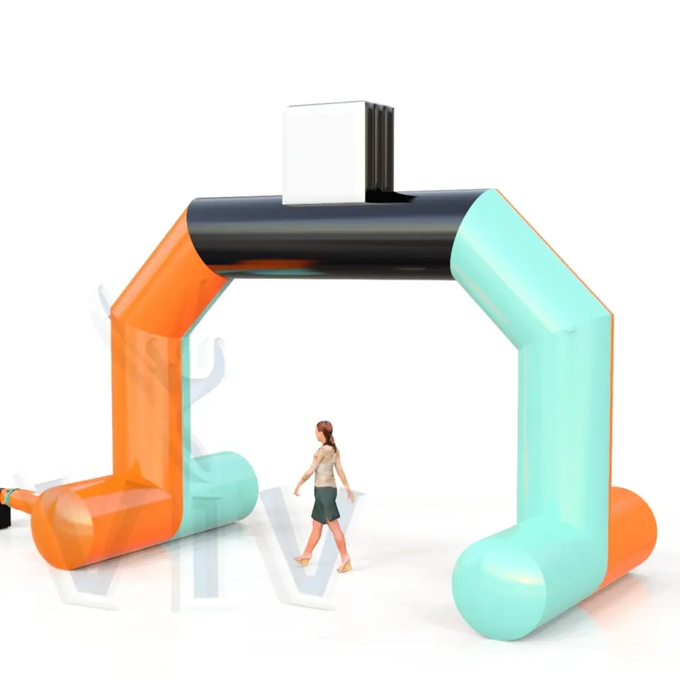 Diagonal gate self-standing commercial promotional inflatable gate