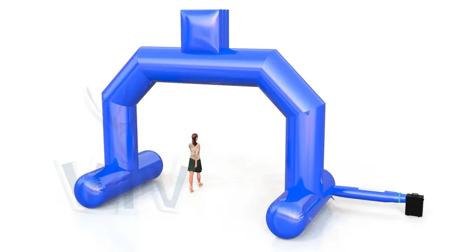 Diagonal gate self-standing commercial promotional inflatable gate